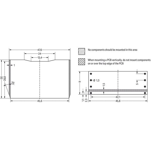 Empty component plug housing Type 12 25 mm wide gray image 3