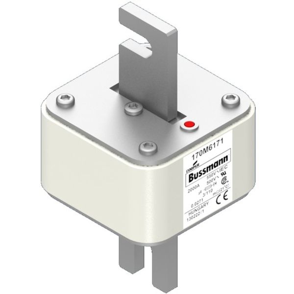 Fuse-link, high speed, 1800 A, AC 550 V, DIN 3, 76 x 90 x 139 mm, aR, DIN, IEC, single indicator image 3