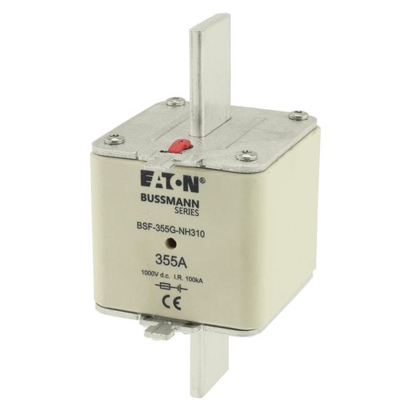 Fuse-link, high speed, 355 A, DC 1000 V, NH3, 71 x 76 x 150 mm, gBat, IEC, blade connection image 11