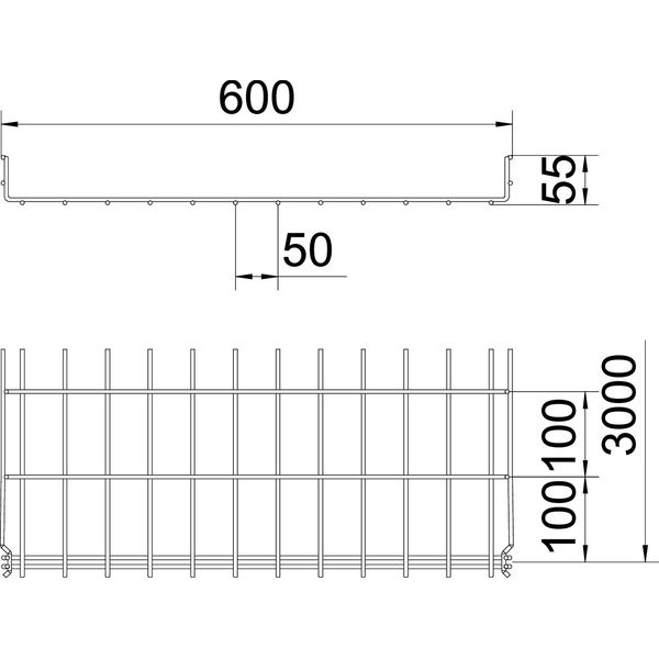 GRM 55 600 G Mesh cable tray GRM  55x600x3000 image 2
