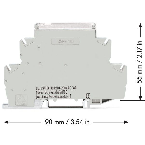 Latching relay module Nominal input voltage: 230 VAC 1 make contact gr image 3