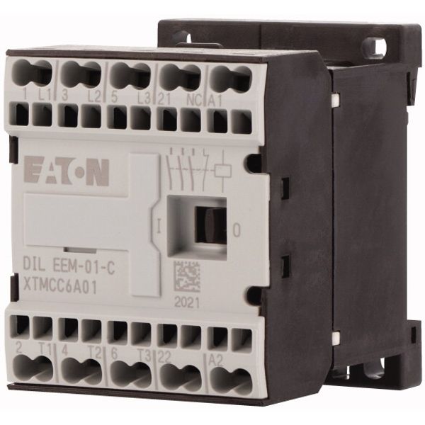 Contactor, 24 V DC, 3 pole, 380 V 400 V, 3 kW, Contacts N/C = Normally closed= 1 NC, Spring-loaded terminals, DC operation image 3