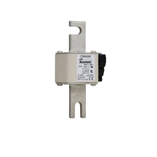 Fuse-link, high speed, 630 A, AC 690 V, DIN 1, 53 x 69 x 138 mm, aR, DIN, IEC, single indicator image 13