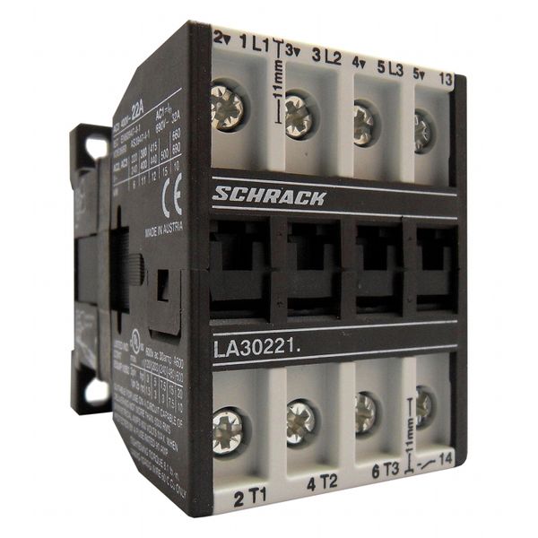 Contactor, 11kW, 22A AC3, 32A AC1, 3-pole, 1NO, 24VAC image 1