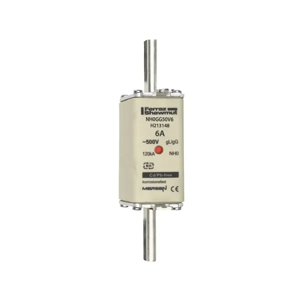 Fuse-link NH0 gG 500VAC 6A live tags Double indicator image 2