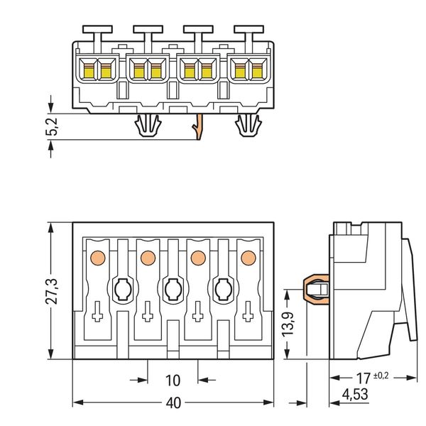 Lighting connector push-button, external with direct ground contact wh image 5