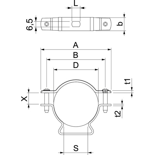 ASL 733 53 A4 Distance saddle with slot 44-53mm image 2