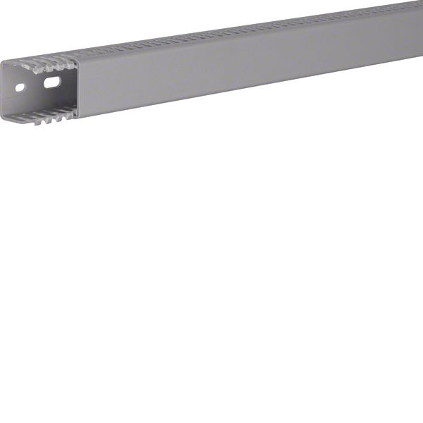 Slotted panel trunking made of PVC LKG 37x37mm stone grey image 1