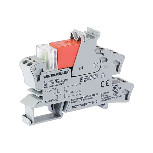 Relay module Nominal input voltage: 24 VDC 1 changeover contact gray image 2