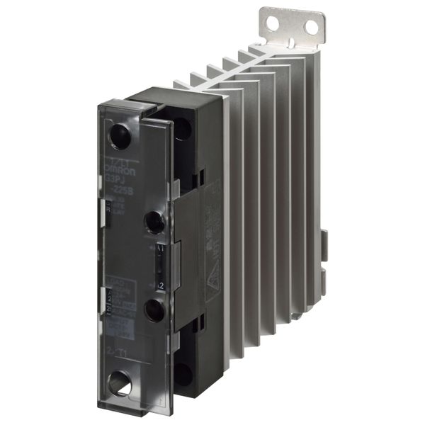 Solid-state relay, 1 phase, 27A, 100-480 VAC, with heat sink, DIN rail image 1