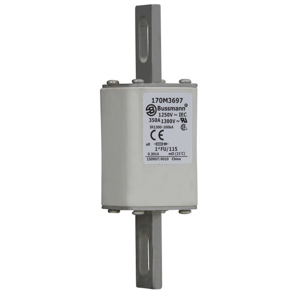 Fuse-link, high speed, 350 A, AC 1250 V, compact size 1, 45 x 45 x 156 mm, aR, IEC, UL image 16