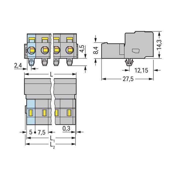 1-conductor male connector CAGE CLAMP® 2.5 mm² gray image 2