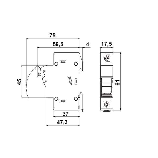 Fuse Carrier 1-pole, 32A, 10x38 with LED image 3