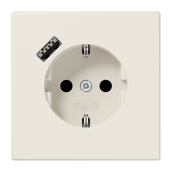 SCHUKO socket with USB type A LS1520-18A image 1