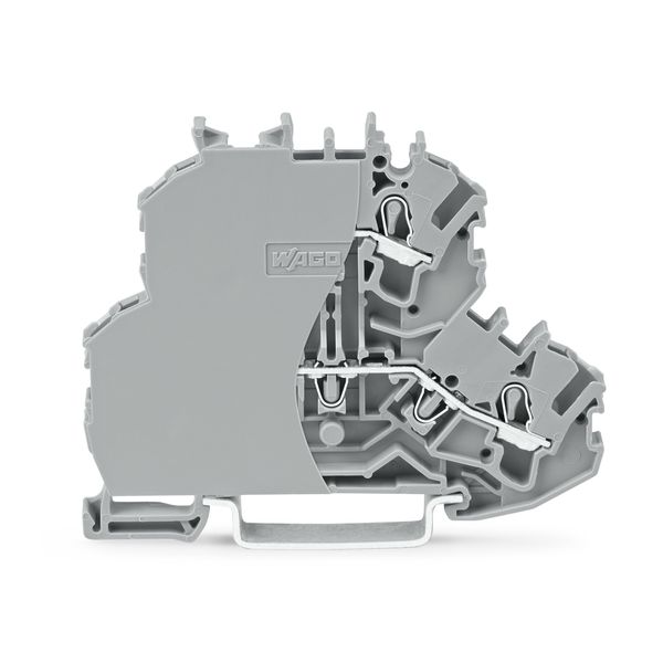 Double-deck terminal block Through/through terminal block with end pla image 1