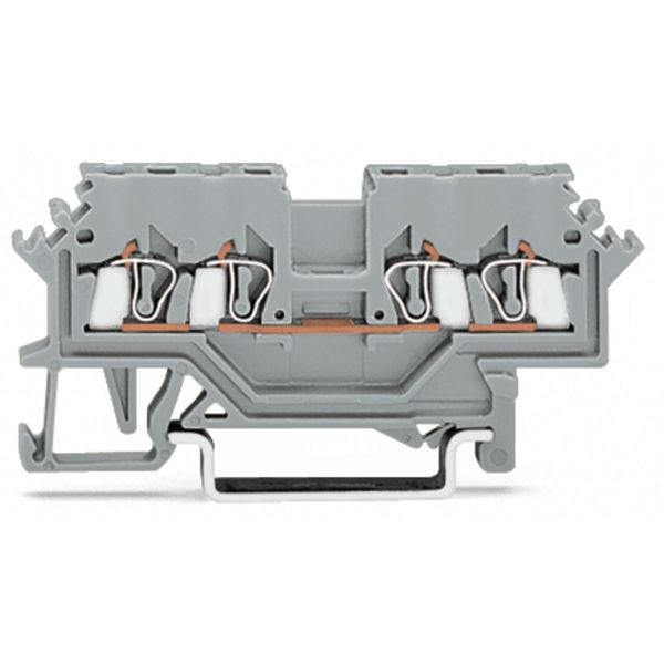 4-conductor through terminal block 1.5 mm² lateral marker slots gray image 1