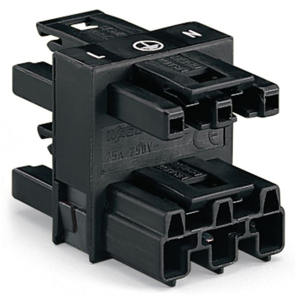 3-way distribution connector 3-pole Cod. A black image 1