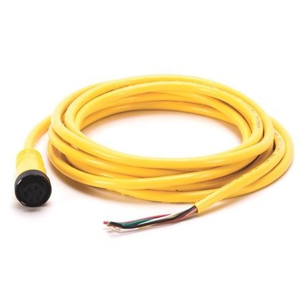 Allen-Bradley, 889N-F5AEC-12F, Mini/Mini Plus, Female, Straight, 5-Pin, PVC Cable, Yellow, Unshielded, US Color Coded, No Connector, 12 feet (3.66 meters) image 1