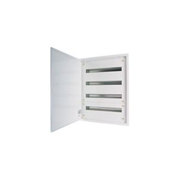 Complete flush-mounted flat distribution board, white, 24 SU per row, 4 rows, type C image 2