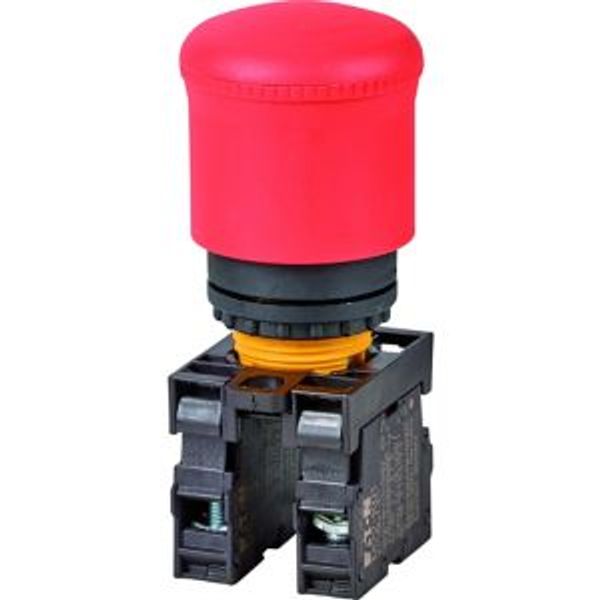 Emergency stop/emergency switching off pushbutton, RMQ-Titan, Mushroom-shaped, 38 mm, Non-illuminated, Pull-to-release function, 1 NC, 1 N/O, Red, yel image 5