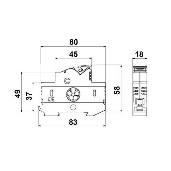 Holder for cylindrical fuse links 32A, 1-polig, 690V image 3