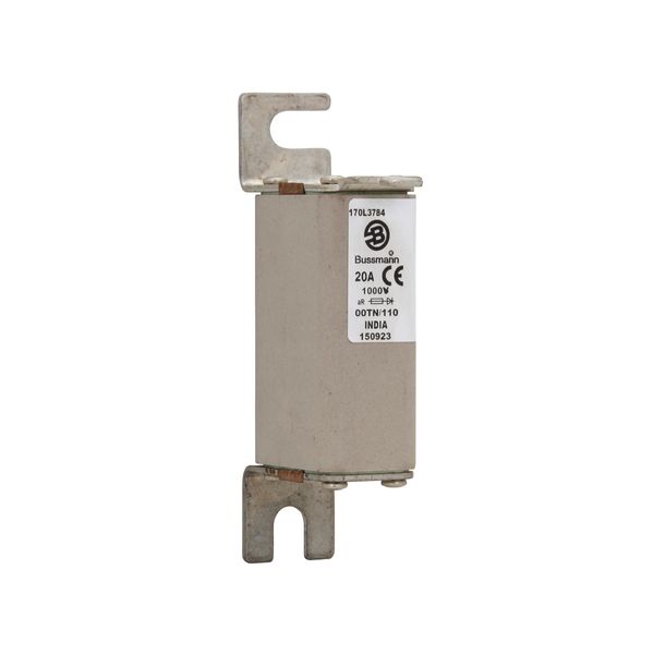 Fuse-link, high speed, 20 A, AC 1000 V, Size 00, 30 x 67 x 128 mm, aR, IEC, single indicator image 12