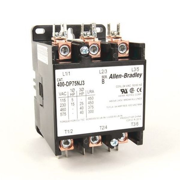 Allen-Bradley, 400 Definite Purpose Contactor, 75A, 24V 50/60Hz, 3 Poles image 1