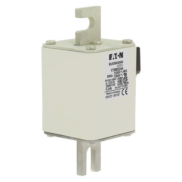 Fuse-link, high speed, 500 A, AC 1250 V, size 2, 61 x 77 x 138 mm, aR, DIN, IEC, single indicator image 15