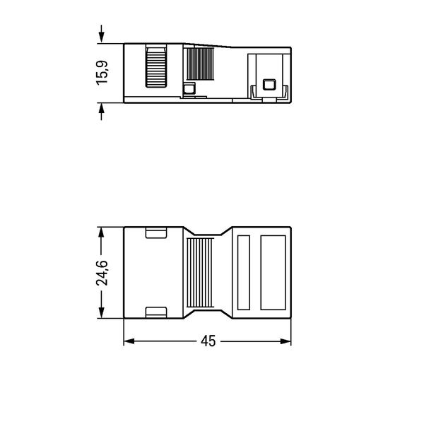 Strain relief housing 2-pole with locking clip white image 3