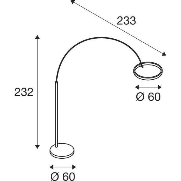 ONE BOW FL, Free-standing lamp black/brass 20W 1200/1200lm 2700/3000K CRI90 140° image 1