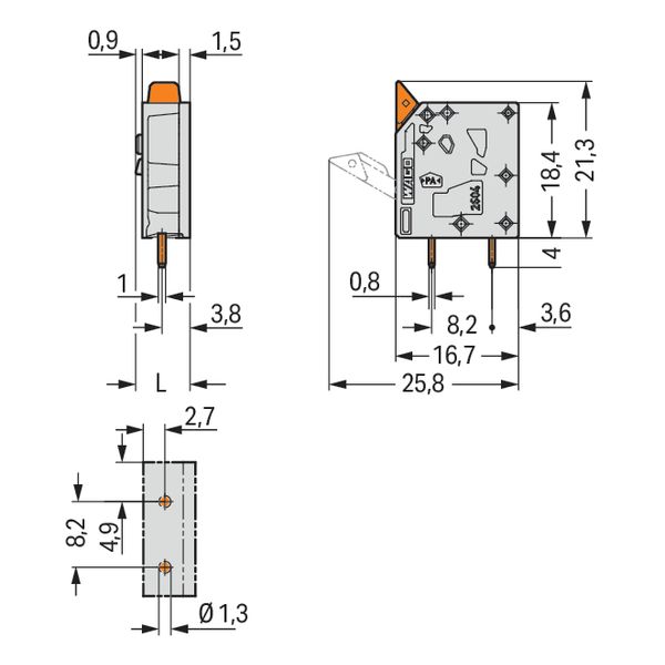 PCB terminal block lever 4 mm² gray image 6