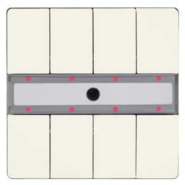 5WG12872DB15 - KNX Pushbutton, quadruple, with status LED, with scene controller, with IR receiver decoder, titanium white image 1