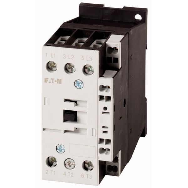Contactor, 3 pole, 380 V 400 V 15 kW, 1 N/O, 220 V 50/60 Hz, AC operation, Spring-loaded terminals image 1