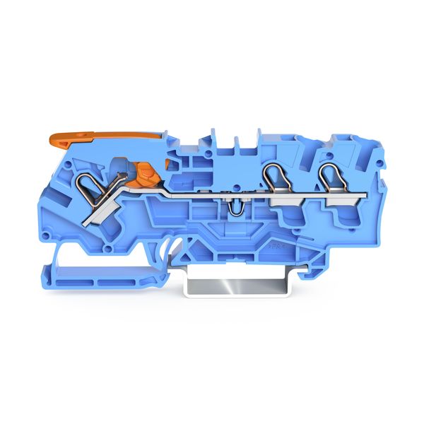 3-conductor through terminal block with lever and Push-in CAGE CLAMP® image 1