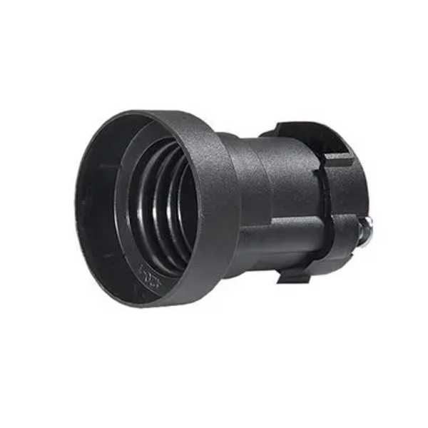 Lamp holder E27/13 mm thermoplast, for flat  cable H05RN H2X1,5, with cover and one-way  screw, black image 1