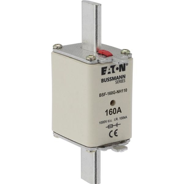 Fuse-link, high speed, 160 A, DC 1000 V, NH1, 40 x 53 x 135 mm, gBat, IEC, blade connection image 2