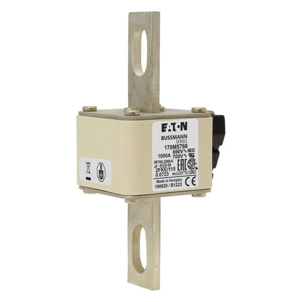 Fuse-link, high speed, 1000 A, AC 690 V, size 2, 61 x 77 x 135 mm, aR, IEC, UL, single indicator image 16