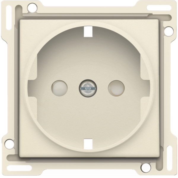 Finishing set for socket outlet with side earthing and shutters, cream image 1