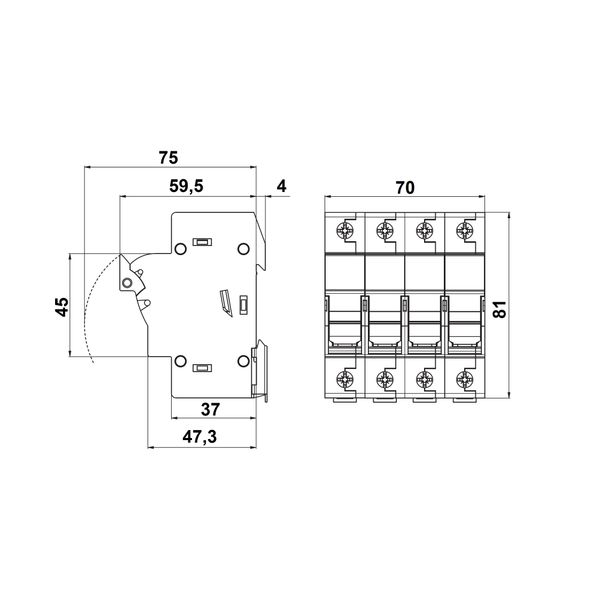 Fuse Carrier 3-pole+N, 32A, 10x38 image 3