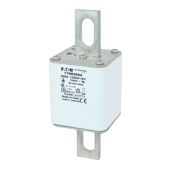 Fuse-link, high speed, 500 A, AC 1250 V, size 2, 61 x 77 x 160 mm, aR, IEC, UL image 16