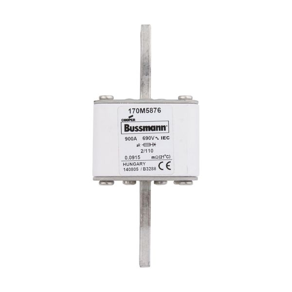 Fuse-link, high speed, 900 A, AC 690 V, size 2, 61 x 75 x 140 mm, aR, DIN, IEC, single indicator image 14