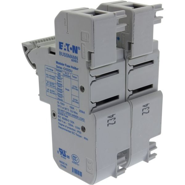 Fuse-holder, low voltage, 125 A, AC 690 V, 22 x 58 mm, 2P, IEC, UL image 2