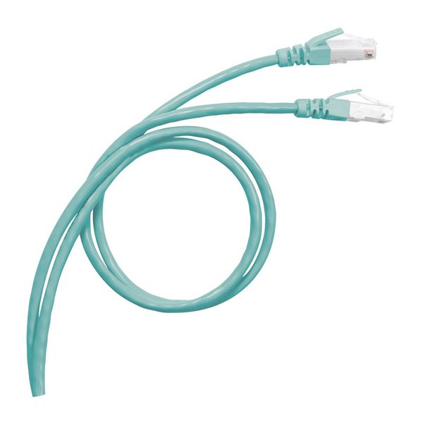 Patch cord RJ45 standard category 8 S/FTP LSZH aqua 2 meters image 1