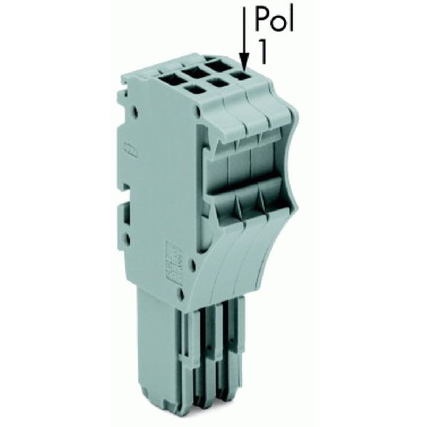 1-conductor female connector Push-in CAGE CLAMP® 1.5 mm² gray image 1