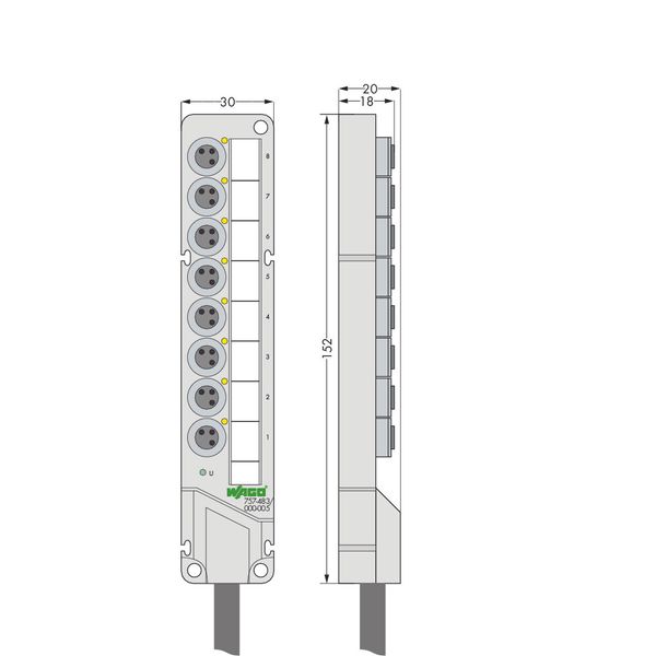 M8 sensor/actuator box 8-way 3-pole image 2