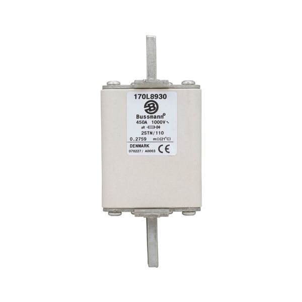 Fuse-link, high speed, 450 A, AC 1000 V, Size 2, 61 x 75 x 140 mm, aR, DIN, IEC, single indicator image 2