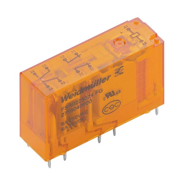 Miniature industrial relay, 24 V DC ±10 %, No, 2 NC and 2 NO contacts  image 1