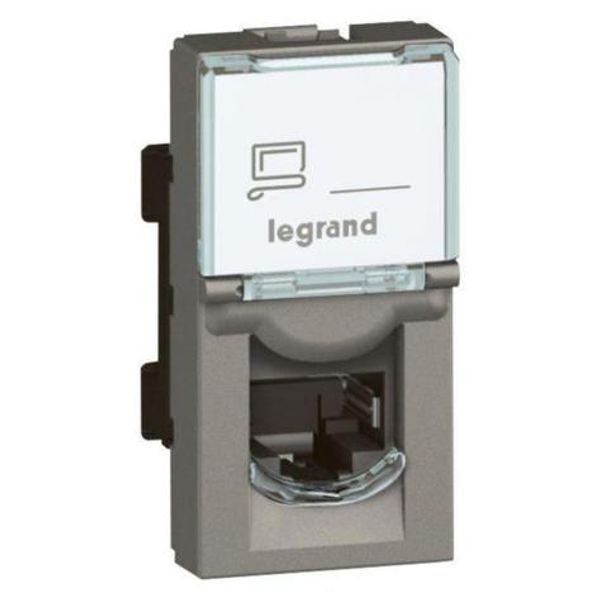 RJ45 socket Arteor - category 6A UTP - 1 module - magnesium image 1