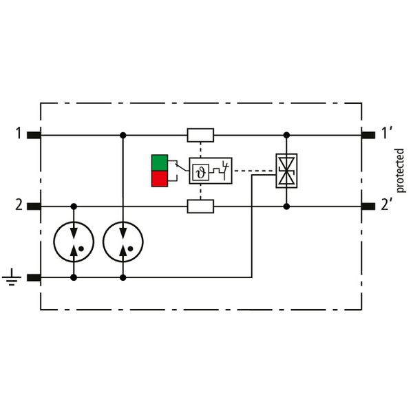 Compact arrester for 2 single cores BLITZDUCTORconnect w. fault indica image 3