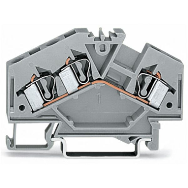 3-conductor through terminal block 4 mm² center marking gray image 2